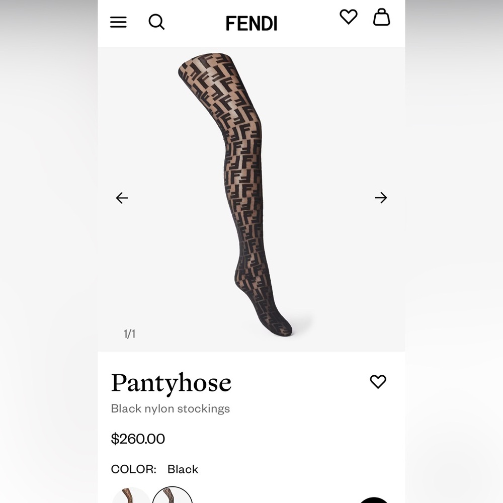 Fendi Black Monogrammed Tights - BNWT
